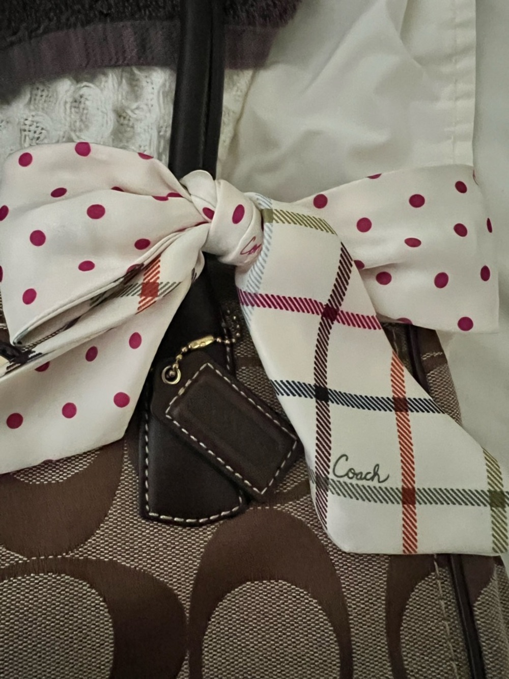COACH signature brown/tan double handle tote - Picture 11 of 12